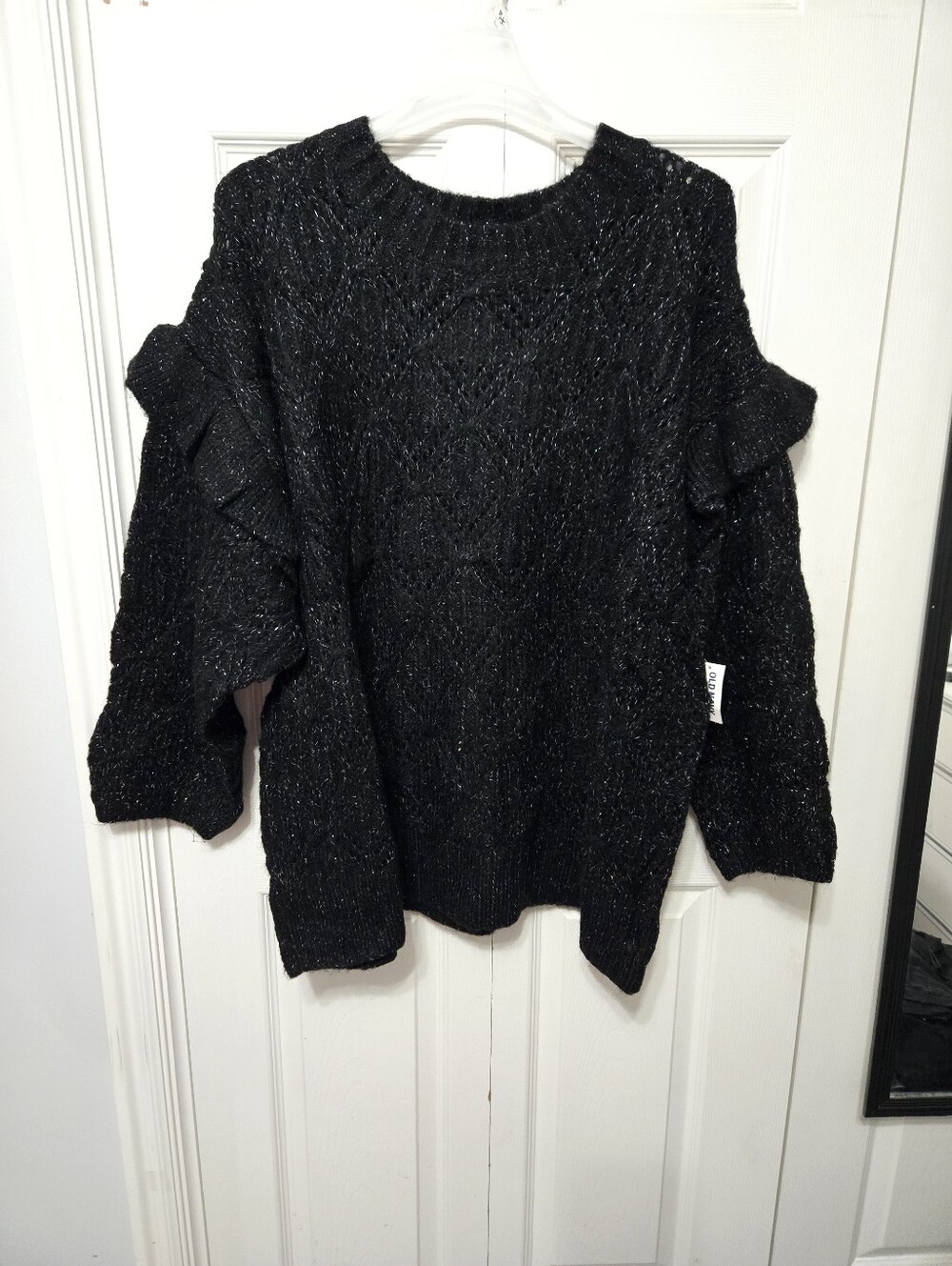 Old Navy Black Sparkle Crewneck Sweater
